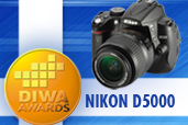 Nikon D5000 medaliat cu aur de catre DIWA