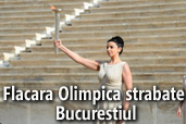 Flacara Olimpica strabate Bucurestiul