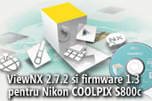 ViewNX 2.7.2 si firmware 1.3 pentru Nikon COOLPIX S800c disponibile pentru descarcare