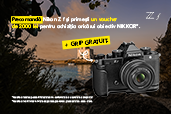 La orice precomanda Nikon Z f primesti un grip CADOU si un VOUCHER de 2.000 lei pentru achizitia oricarui obiectiv NIKKOR