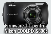 Versiunea de firmware 1.1 disponibila pentru Nikon COOLPIX S800c 